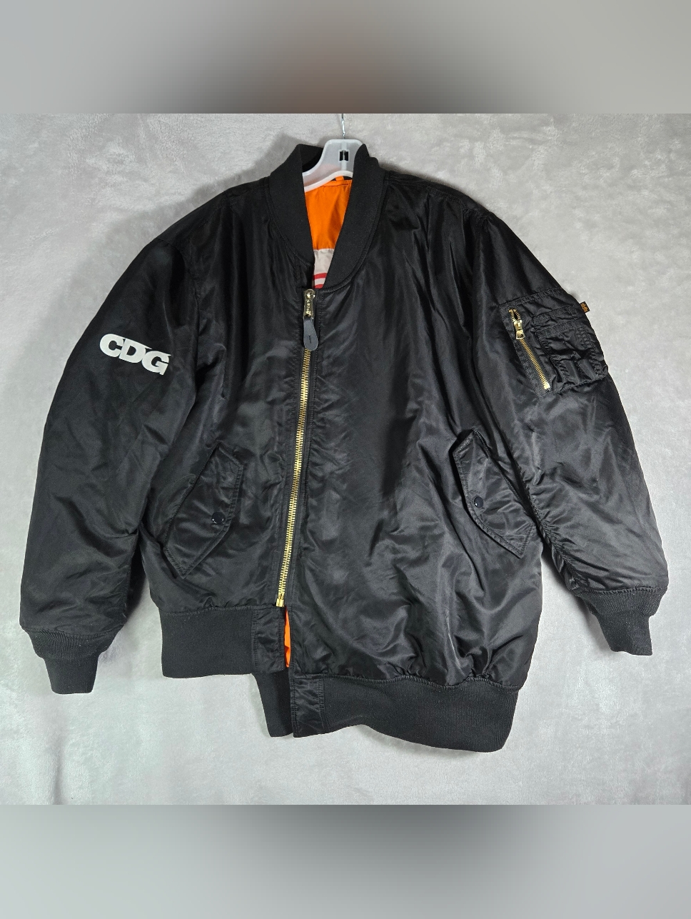 Cdg X Alpha Industries Ma-1 Flight Jacket Black Size Large L Comme Des Garcons